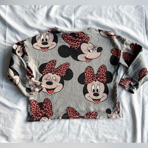 Zara/Disney - Girls Mini Mouse along Sleeve sweater like T-shirt